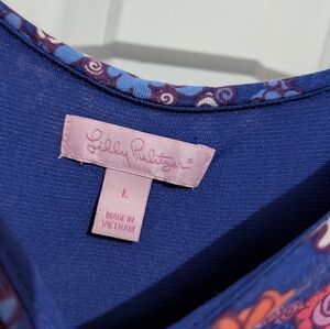 Lilly Pulitzer Vibrant Blue and Pink Midi Dress Size 12